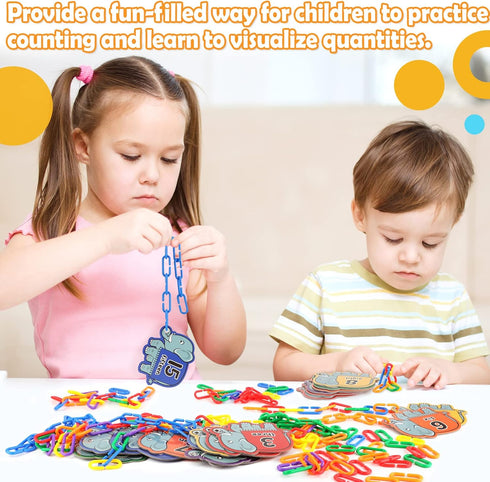 240pcs C-Clips Hooks Plastic Chain Links - Counting & Linking Activity Kit, Sensory Toys for Toddlers, Educational