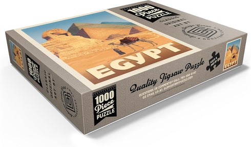 MyPuzzle Egypt: Vintage Poster - Premium 1000 Piece Jigsaw Puzzle for Adults, Pyramids and The Great Sphinx