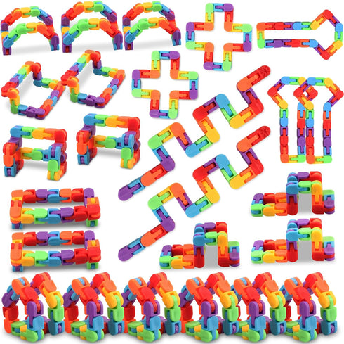 FUIYKA 30pcs Wacky Track Fidget Toys Bulk for Kids: Snap and Click Sensory