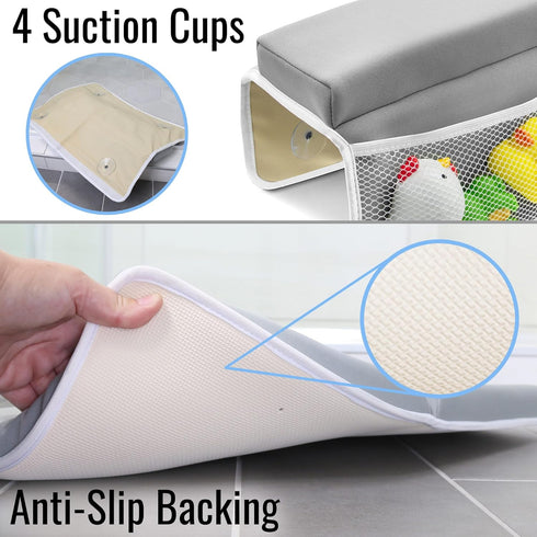 Elbow Set HealthSmart Baby Bath Kneeler and Rest Pad Ultra-Thick, Non-Slip, Water-Resistant & Machine-Washable with Toy