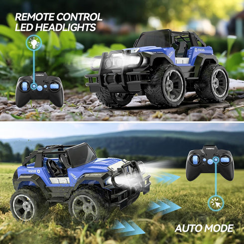 DE42 Cars,1:18 80 2.4Ghz DEERC Remote Control Car RC Racing Scale Min Play LED Light Auto Mode Off Road RC Trucks