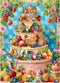 PICKFORU Funny Gnome Puzzles for Adults 1000 Pieces, Cute Gnomes Cake Food Fruit