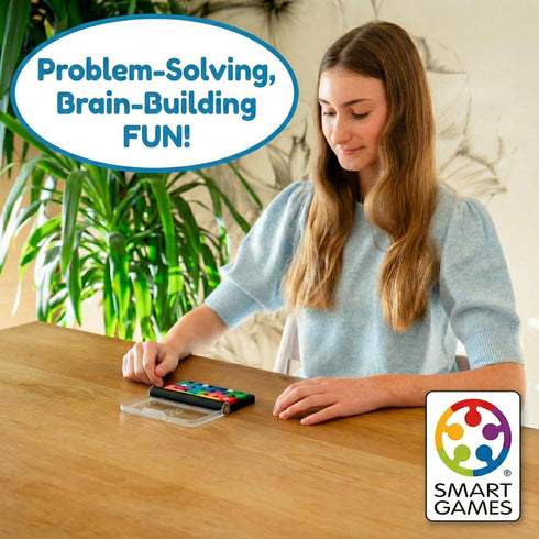 2-in-1 3D 120 6 SmartGames IQ Quub Travel Logic Puzzle & Cube Building Game with Soft Touch Pieces, Challenges, STEM