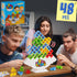 WOWNOVA 48PCS Tetra Tower - Fun Balance Stacking Building Blocks for Kids, Adults, and Family Game Night
