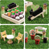 PairPear Flower Garden Toy Greenhouse Playset, Toddlers Wooden Dollhouse Garden Toys, Pretend Play Food Set for 3 Years