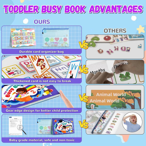 3+, 30 Busy Book for Toddlers Preschool Learning Activities with Themes Prek Preschool Workbooks, Montessori