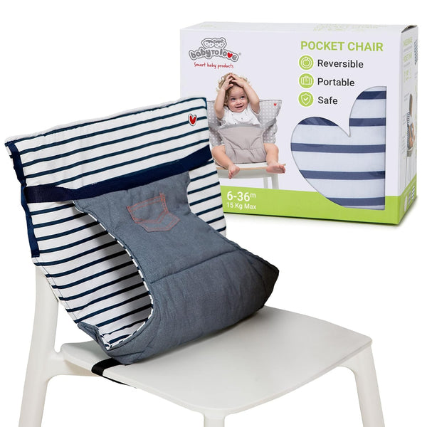 BabyToLove Pocket Seat | Compact Portable High Chair for Travel, Dining &