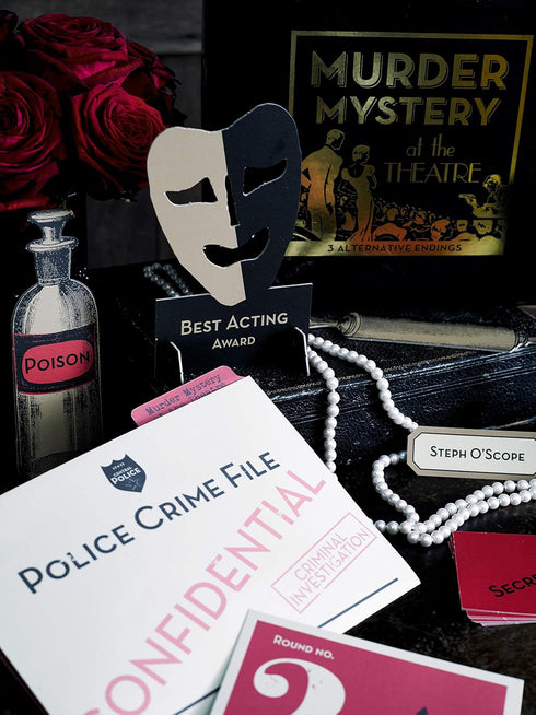 Talking Tables Reusable Murder Mystery Dinner Party Game Kit - 1920s Theatre Themed, 3 Alternative Endings