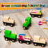 30 Halloscume Pcs Unfinished DIY Wooden Trains Magnetic Unpainted Wooden Train Cars Toys for Railway Paint Project