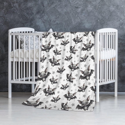 Cozy 40x30 Halloween Bats and Stars Baby Blanket Gifts for Boys Girls Super Soft Blanket Swaddle Newborn Receiving
