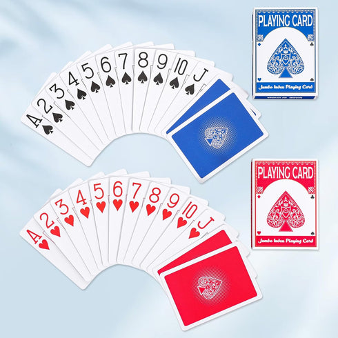 12 Pack, Fanwer Playing Cards Large Print Jumbo Poker Playing Cards for Seniors, Vision Impaired, Low Vision Crowd