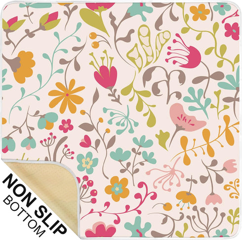 51inch 51inch) Welspo Splat Mat for Under High Chair, Washable Large Baby Splash Mat, Anti-Slip Silicone Spot