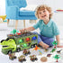 21 in 1 Dinosaur Truck Toys for 3-7 Year Olds, T-Rex Transport Car Carrier with 5 Pull Back Cars and 9 Dino Figures
