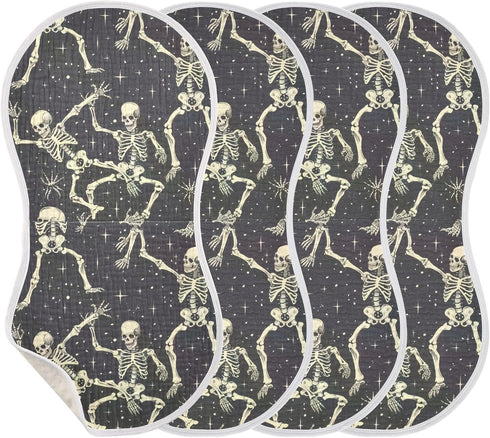 GOODOLD Cartoon Spooky Skeleton Muslin Baby Burp Cloths - Super Absorbent and Soft