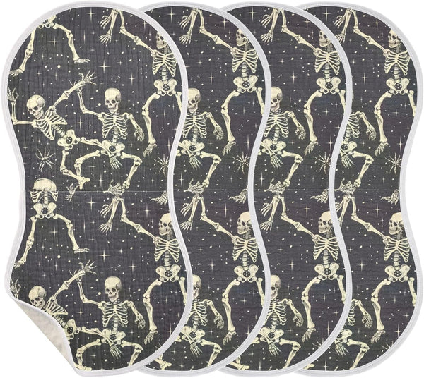 GOODOLD Cartoon Spooky Skeleton Muslin Baby Burp Cloths - Super Absorbent and Soft