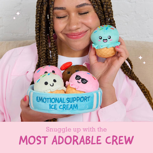 5 Emotional Support Ice Cream Cones by Relatable, Cuddly Stuffed Animals and Toys, Squishy Toys and Plushies, Great
