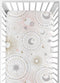 Sweet Jojo Designs Star and Moon Girl Baby Fitted Crib Sheet - Blush Pink Gold and Grey Celestial Sky for Standard