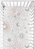 Set 2 Sweet Jojo Designs Blush Pink Gold Star and Moon Girl Baby Fitted Crib Sheet for Infant Newborn Nursery Toddler