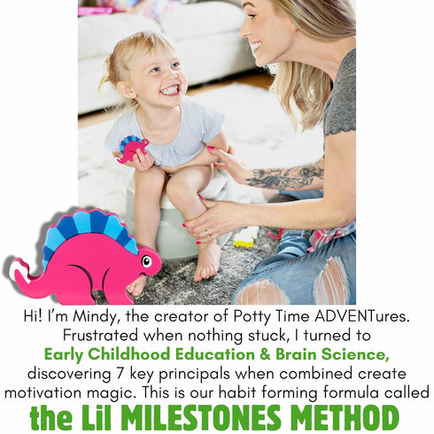 14PC 18M+ LIL ADVENTS Potty Training Reward System - Wooden Stacking Blocks with Dinosaur Themed, Montessori Behavior