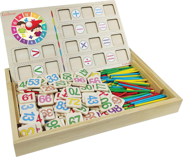Lexibook Bio Toys Math School, Wooden Activity Box for Counting, Preschool Educational Toy for First Awakening
