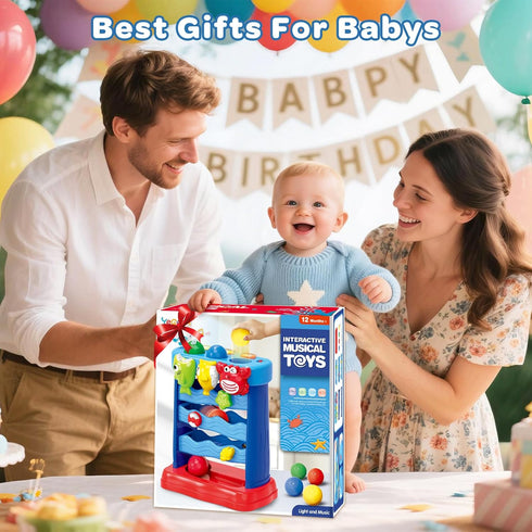 YEGEER 12-18 12-18 1-2 Toys for Toddlers Months, Montessori Musical Toy for Baby Months, Interactive Feeding Toy