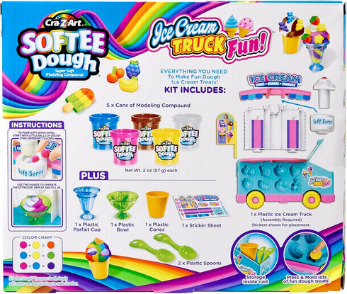 Playset, 3+, 10 oz CRA-Z-Art Softee Dough Ice Cream Truck Modeling Compound with Molds, Ages