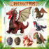Deekin 7 Pcs Dragon Toy Set, 16 Inch Large Dragon Stuffed Animal with 4 Cute Baby Plush Dragons and 2 Eggs
