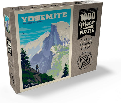 MyPuzzle Yosemite National Park: Half Dome Vista, Vintage Poster - Premium 1000 Piece Jigsaw Puzzle for Adults