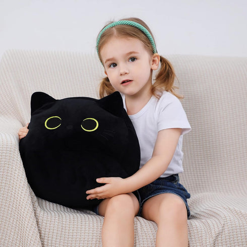 16'', WeBingo Black Cat Plush Toy Giant Cat Stuffed Animal Plushies Pillow for Girl Boy Kid Adult, Large Big Soft Gift