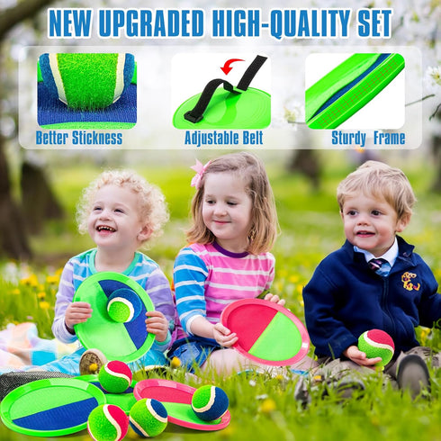 Set, 3 4 5 6 7 8-12, Summer 4 4 Shemira Toss and Catch Ball Game Outdoor Outside Toys for Kids Ages Beach Pool Yard