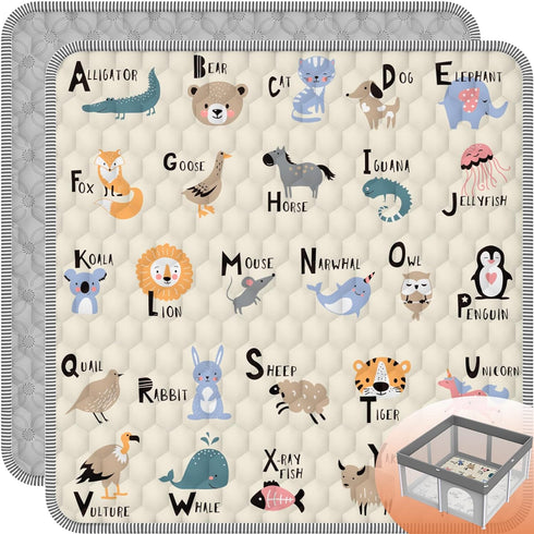 Baby Play MAT 50" X 50" Playpen Mat, Soft Thickened Anti-Slip Baby