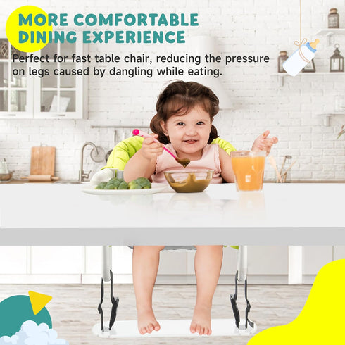 Acrylic Baby Footrest Compatible with Inglesina Fast Table Chair, Adjustable Baby Footrest for Hook On High Chairs