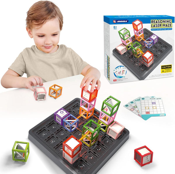 Losbenco Laser Reasoning Game Set, STEM Toys for Ages 8-13, 60 Level Board