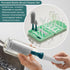 Set 16 Set Portable Baby Bottle Brush with Multiple Brushes,Soap Dispenser, Foldable Bottle Drying Rack for Bottles