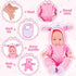 13'' Playset Set 3+ deAO Baby Doll with Bassinet Carrier Bed Baby Doll Accessories Including Pillow Clothes Pacifier
