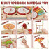 Set, 1-3, Set Lehoo Castle Baby Drum Wooden Musical Instruments, Montessori Toys for Toddlers Percussion with Xylophone