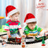 Set 47.2" 4 Set Toyvian Christmas Railway Train with Railway Track & Cars Lights and Sounds Railway,Battery Operated
