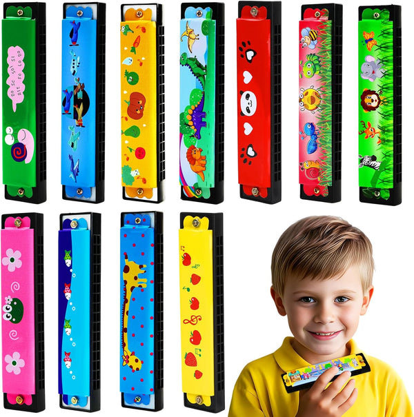 UPINS Harmonica,16 Holes Cartoon Musical Instrument,Beginners Harmonica for Musical Party for Music