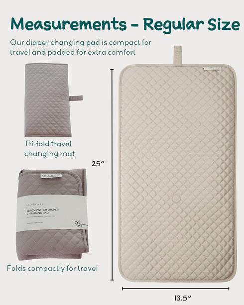 Lily Miles Diaper Changing Pad Portable, Baby Changing Mat with Magnetic Latches, Travel Pad for Diaper Bag, Baby