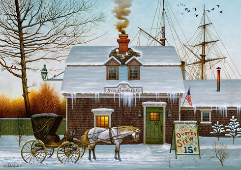 Buffalo Games - Charles Wysocki - Belly Warmers - 300 Piece Jigsaw Puzzle for Families, Perfect for Game Nights