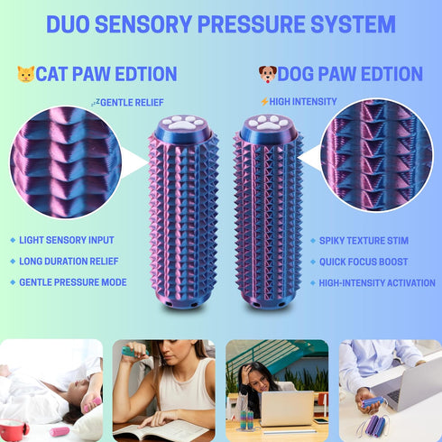 Galapopo 2PCS Little Ouchies Fidget with Cat Dog Paw Button, Sensory Pain Stim Fidget Toys for Adults & Teens, Anxiety