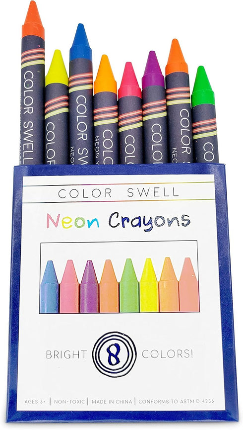 Packs 18 (144 Packs Color Swell Neon Bulk Crayons - Boxes of Fun Neon Bulk Crayons total) of Large Crayon Teacher