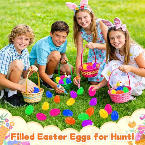 SZCECHRE 24 Pack Easter Eggs Bulk with Multicolor Pen in One - Easter Egg Fillers & Easter Party Favors for Kids