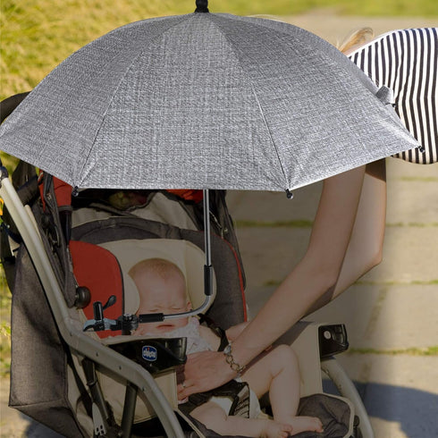 TOYANDONA Stroller Sun Cover Umbrella, Clip On UV Rain Protection Blackout Blind for Strollers, Bicycle, Baby Carriage