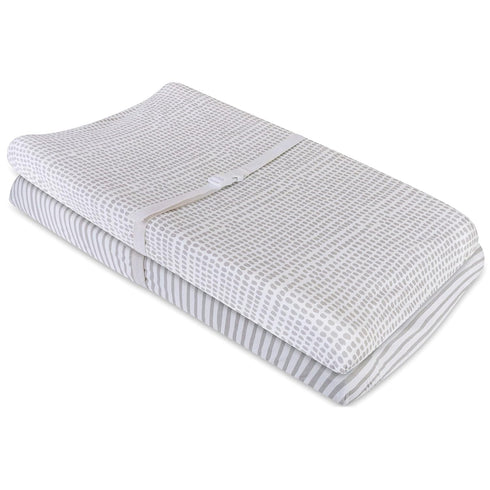 2 Pack 100% Ely's & Co. Waterproof Changing Pad Covers | Cradles Sheets - Jersey Cotton with Waterproof Liner - Neutral