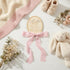 Josojoou Hello World Newborn Announcement Sign, Wooden Baby Photo Prop with Stand & Marker - Rustic Pink Ribbon