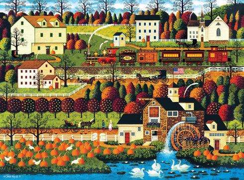 1000 Piece Jigsaw Puzzle for Adults - Honey Pumpkin Valley by Buffalo Games - Charles Wysocki - 26.75 x 19.75
