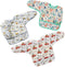 3-Pack Baby Long Sleeve Waterproof Bib - Full Coverage Apron Bib Smock Toddler Bibs with Pocket for 6-30 Months