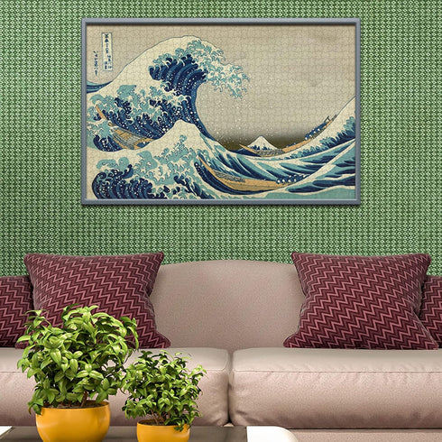 Bristlegrass Wooden Jigsaw Puzzles for Adults, 1000 Pieces Japanese Ukiyo-e Great Wave Off Kanagawa Gifts