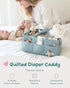 Lily Miles Baby Diaper Caddy Organizer, Quilted Nursery Storage Basket for Newborn Essentials and Diaper Changing